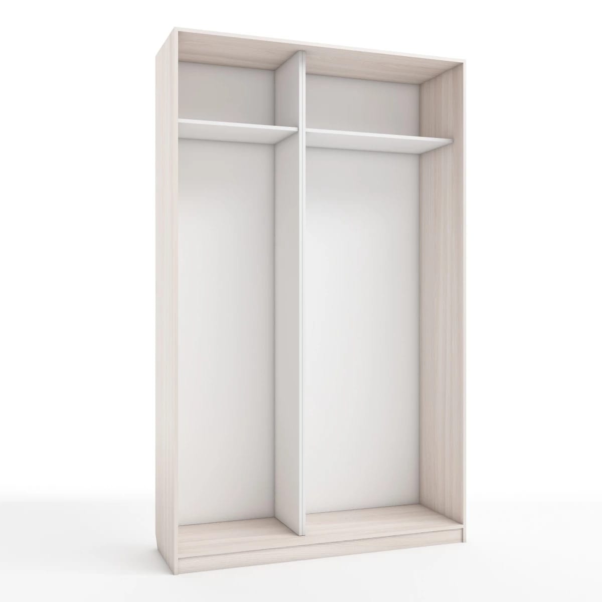 КОРПУС ШКАФА 1400*450*2300 ММ С АНТРЕСОЛЬНЫМИ ПОЛКАМИ (Корпус: ЯСЕНЬ СВЕТЛЫЙ, Наполнение: БЕЛЫЙ шагрень) - фото 1