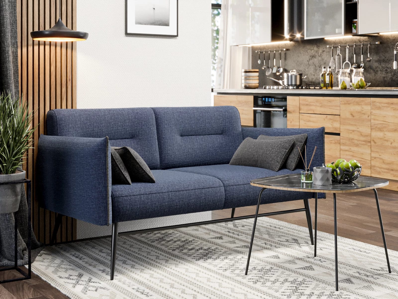 ЭРЛАНД (Синий/Стальной, ткань RICO FLEX 101/9292) - фото 2