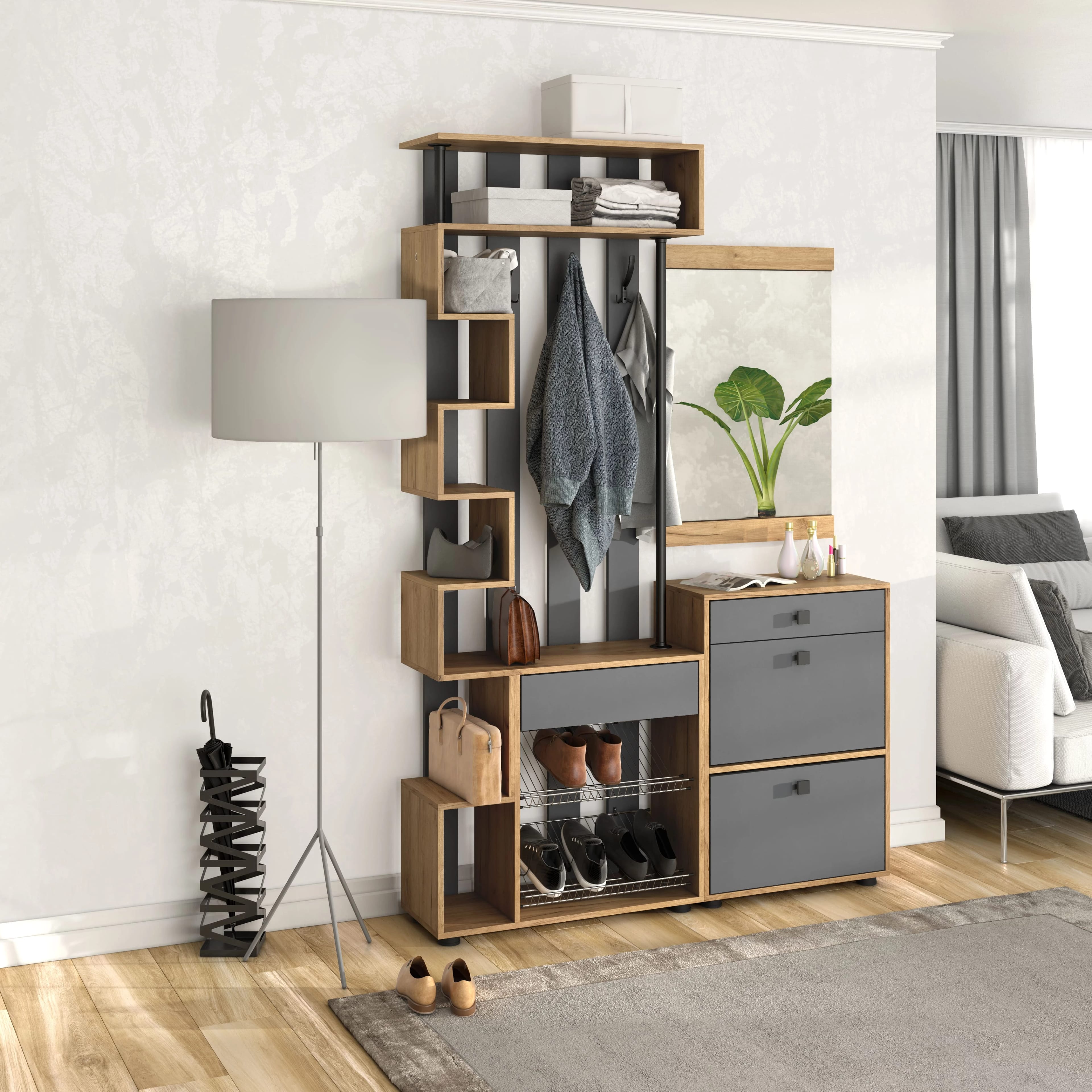 МИНИ (Дуб золотой крафт/серый графит) - фото 4