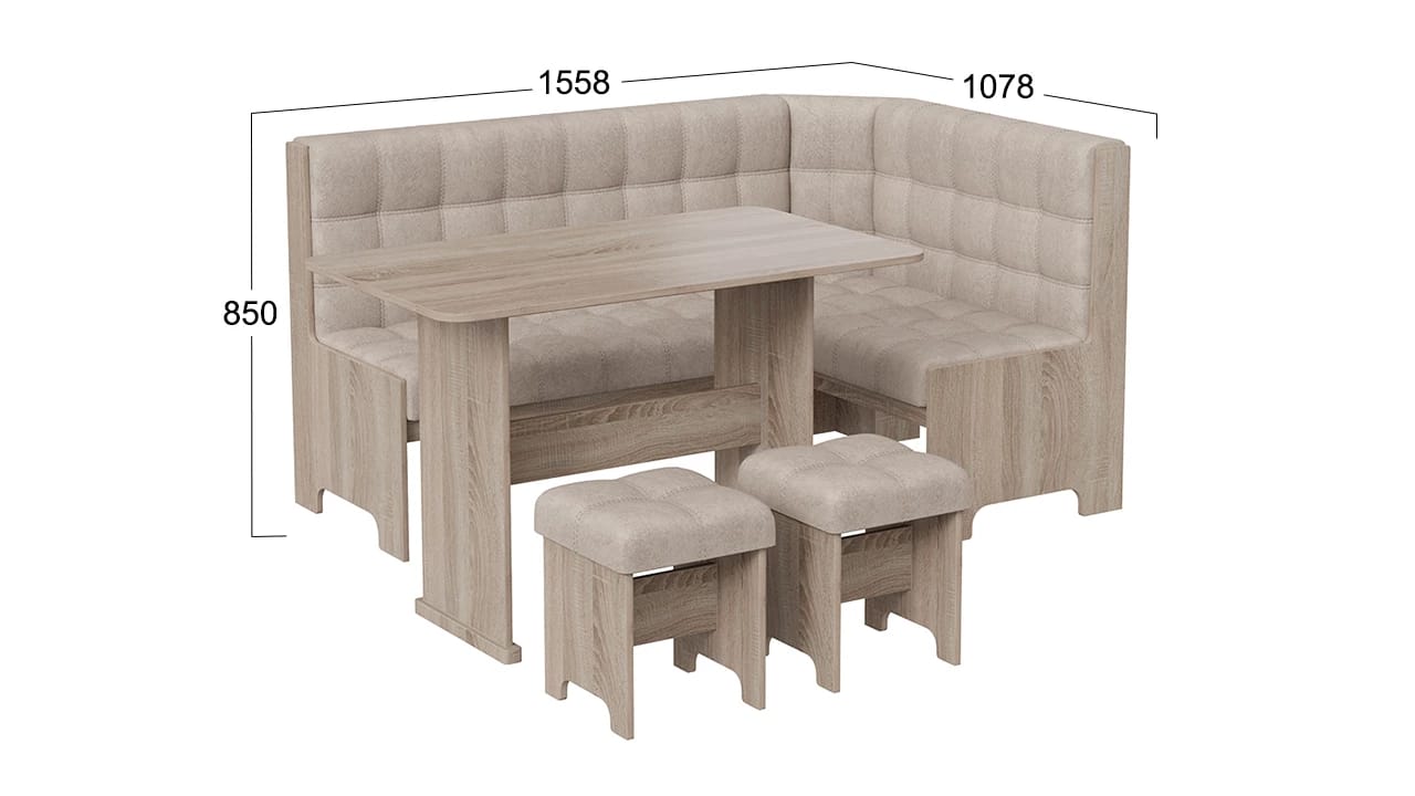 ФЛОРИДА (дуб сонома трюфель/микровелюр Wellmart Dark Beige) - фото 2