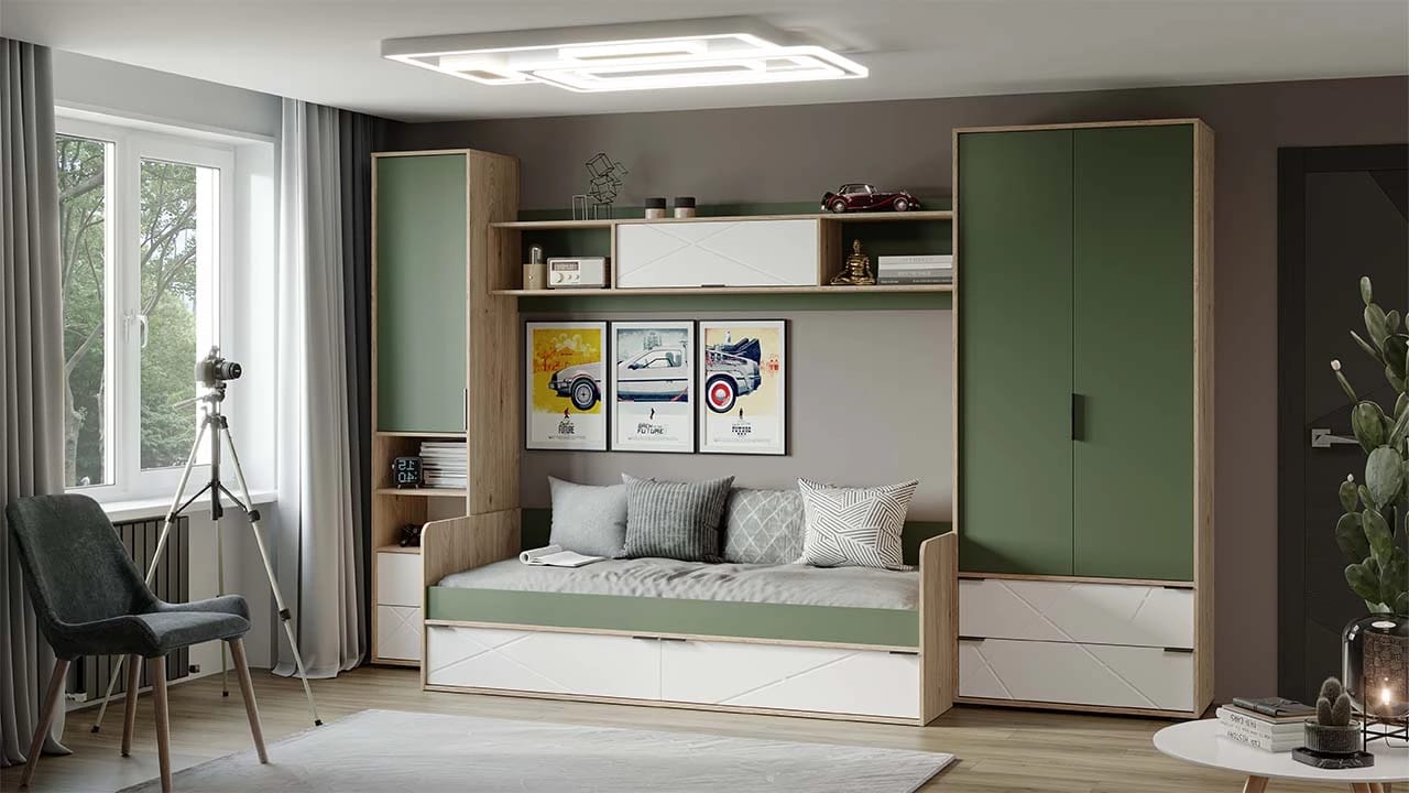 ЛЕО (Гикори джексон/Белый матовый/Дымчатый зеленый) - фото 6