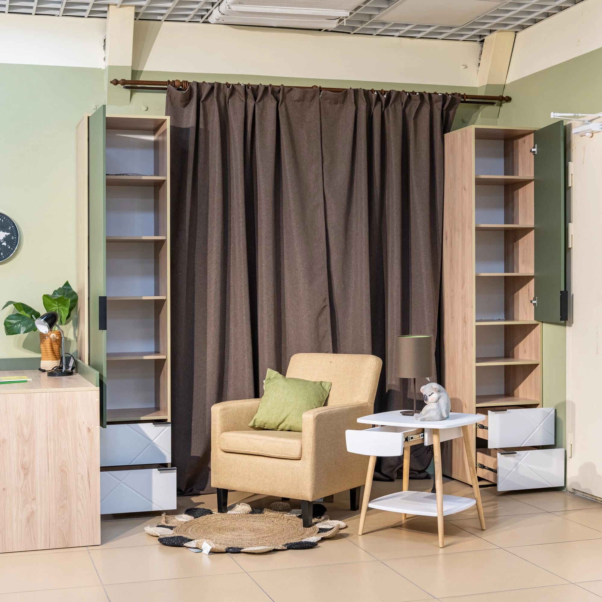 ЛЕО (Гикори джексон/Белый матовый/Дымчатый зеленый) - фото 4