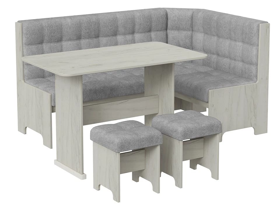 ФЛОРИДА (дуб крафт белый/микровелюр Wellmart Silver) - фото 1