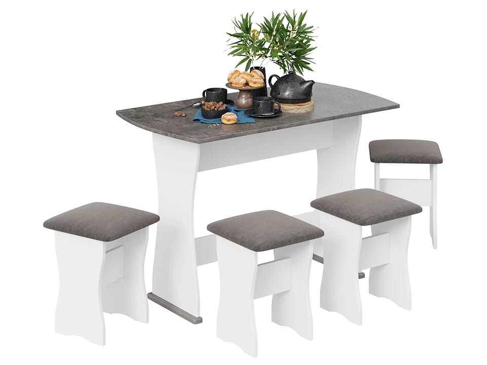 ТИП 1 (белый/ателье темный/иск.замша Stone) - фото 2