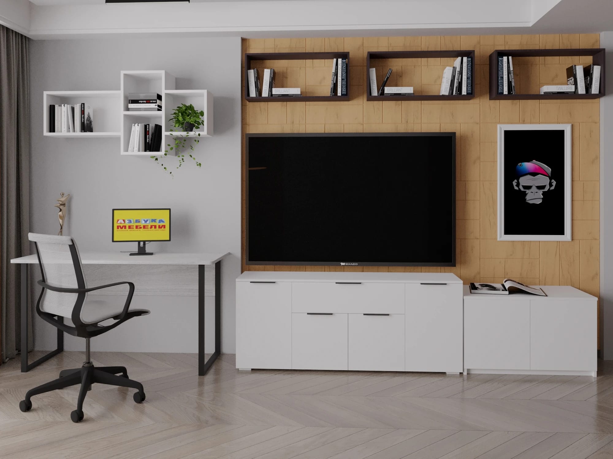 ПОЛКА №5 (800*200*350 ММ) (венге темный) - фото 3