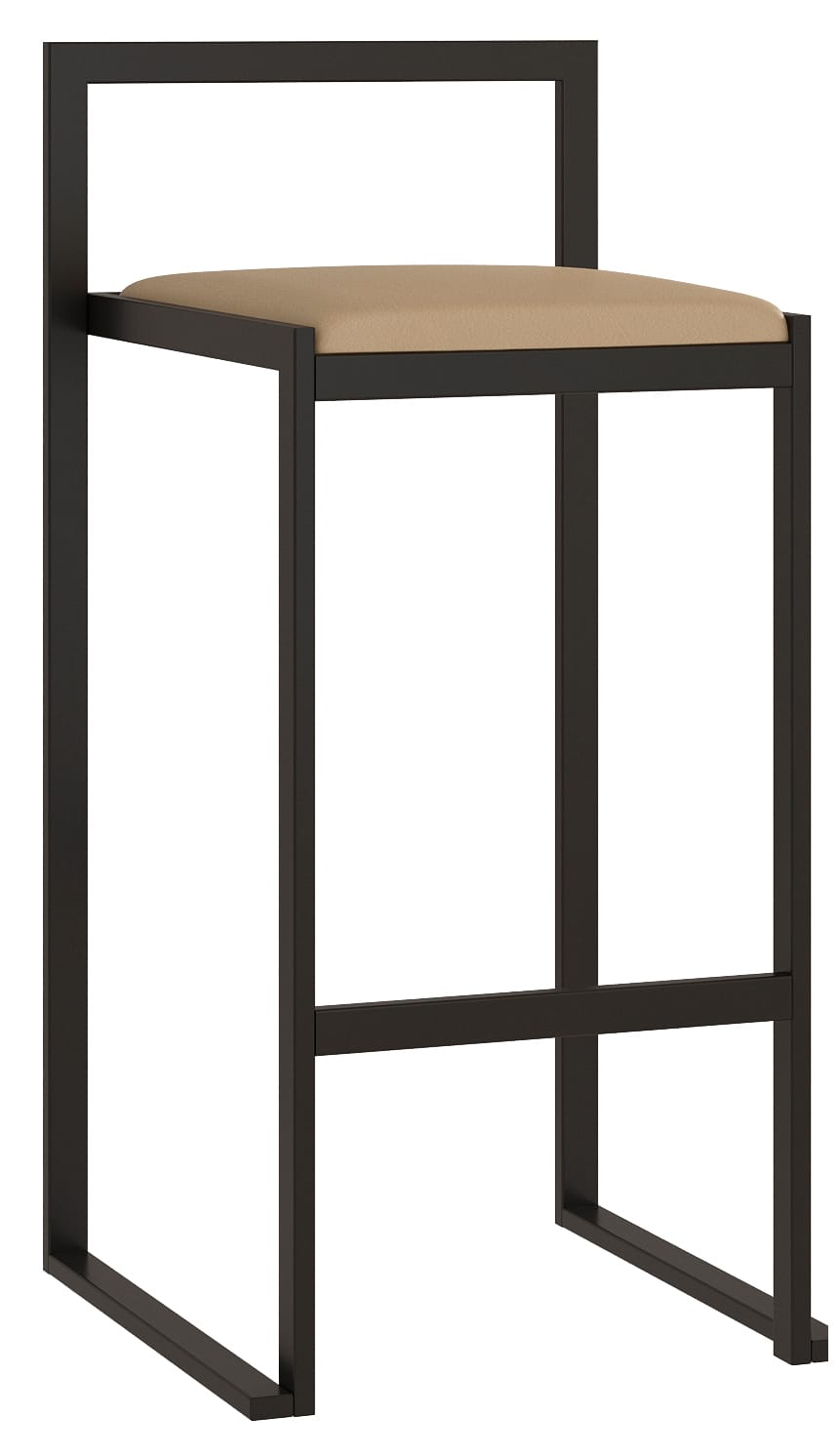 СТУЛ БАРНЫЙ (АРТ. СМ007.0) (МЕТАЛЛ Черный Муар (0009)/ВИНИЛИСКОЖА Бежевый матовый (0174)) - фото 1
