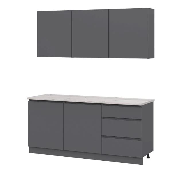 АЙДЕН (серый графит/серый графит/ столешница сосна бискайская) - фото 1