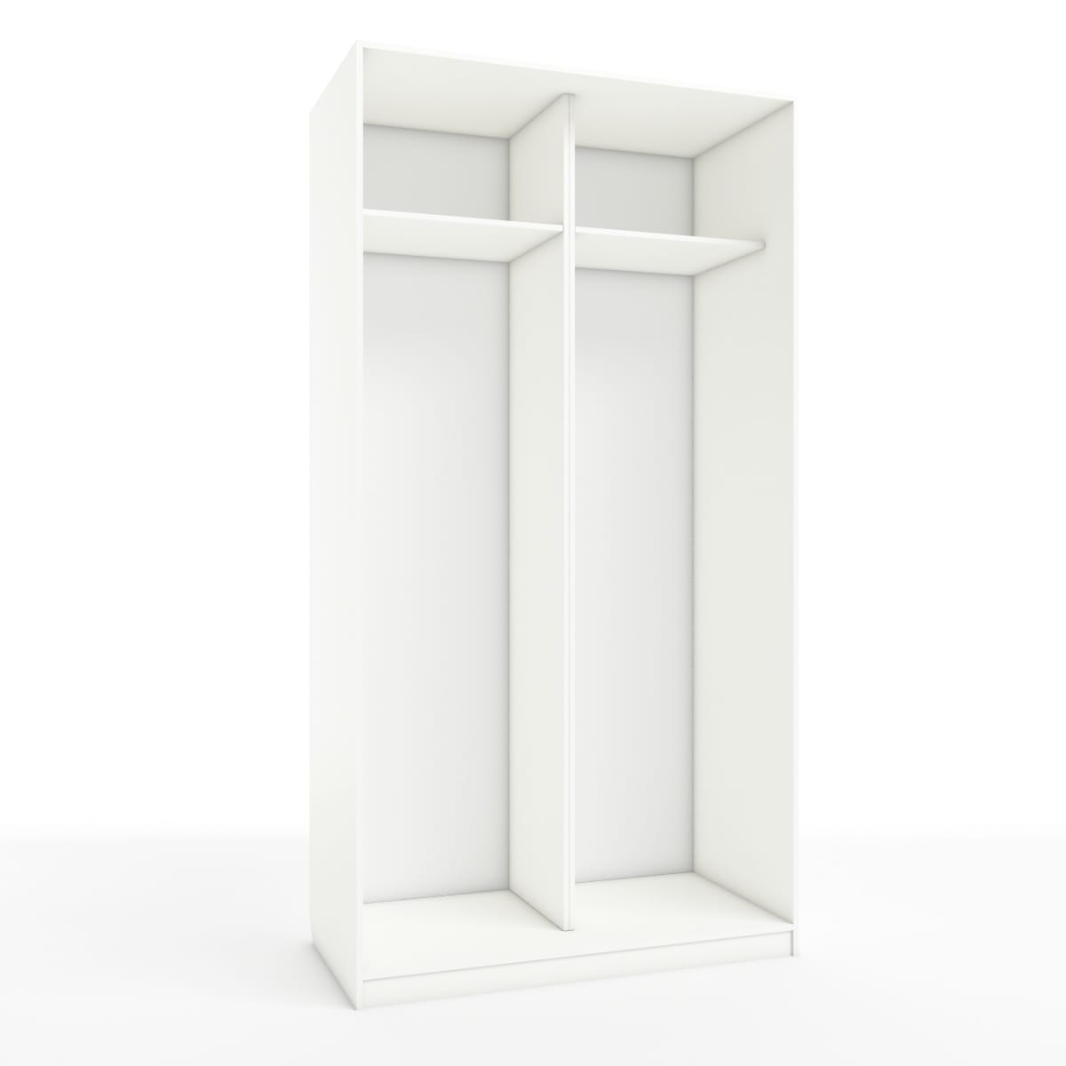 КОРПУС ШКАФА 1200*600*2300 ММ С АНТРЕСОЛЬНЫМИ ПОЛКАМИ (Корпус: БЕЛЫЙ шагрень, Наполнение: БЕЛЫЙ шагрень) - фото 1
