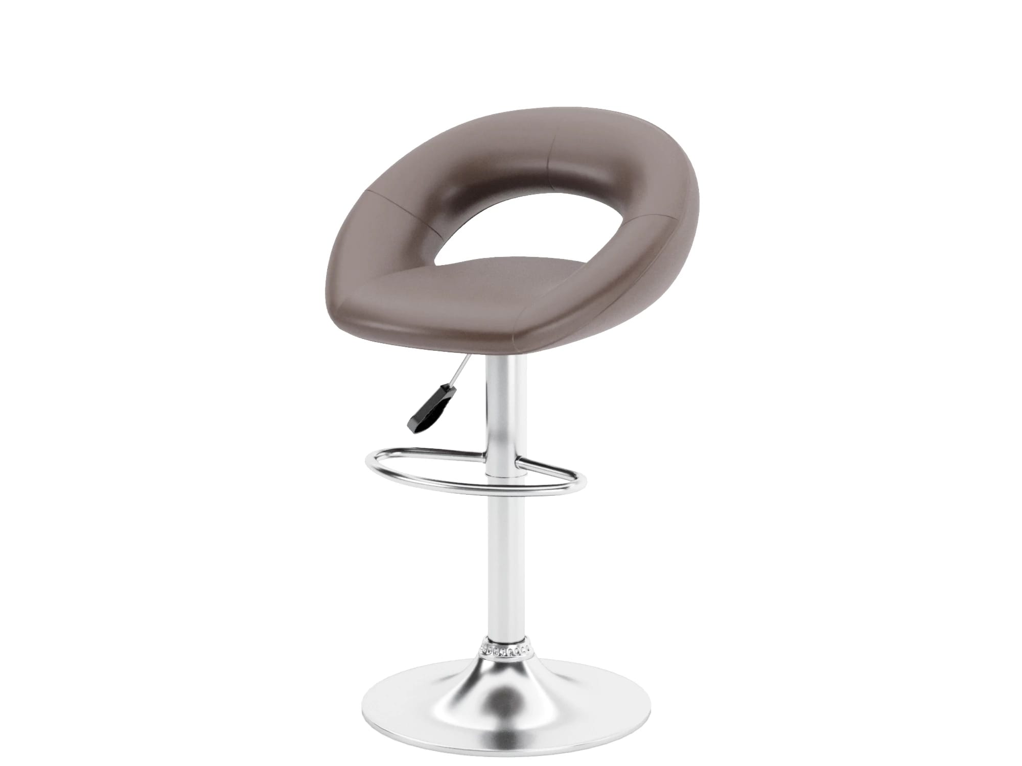 Стул барный (арт. ZS-603), опора ХРОМ (комплект 2 шт.) (PU dark brown (к/з т.корич.)) - фото 2