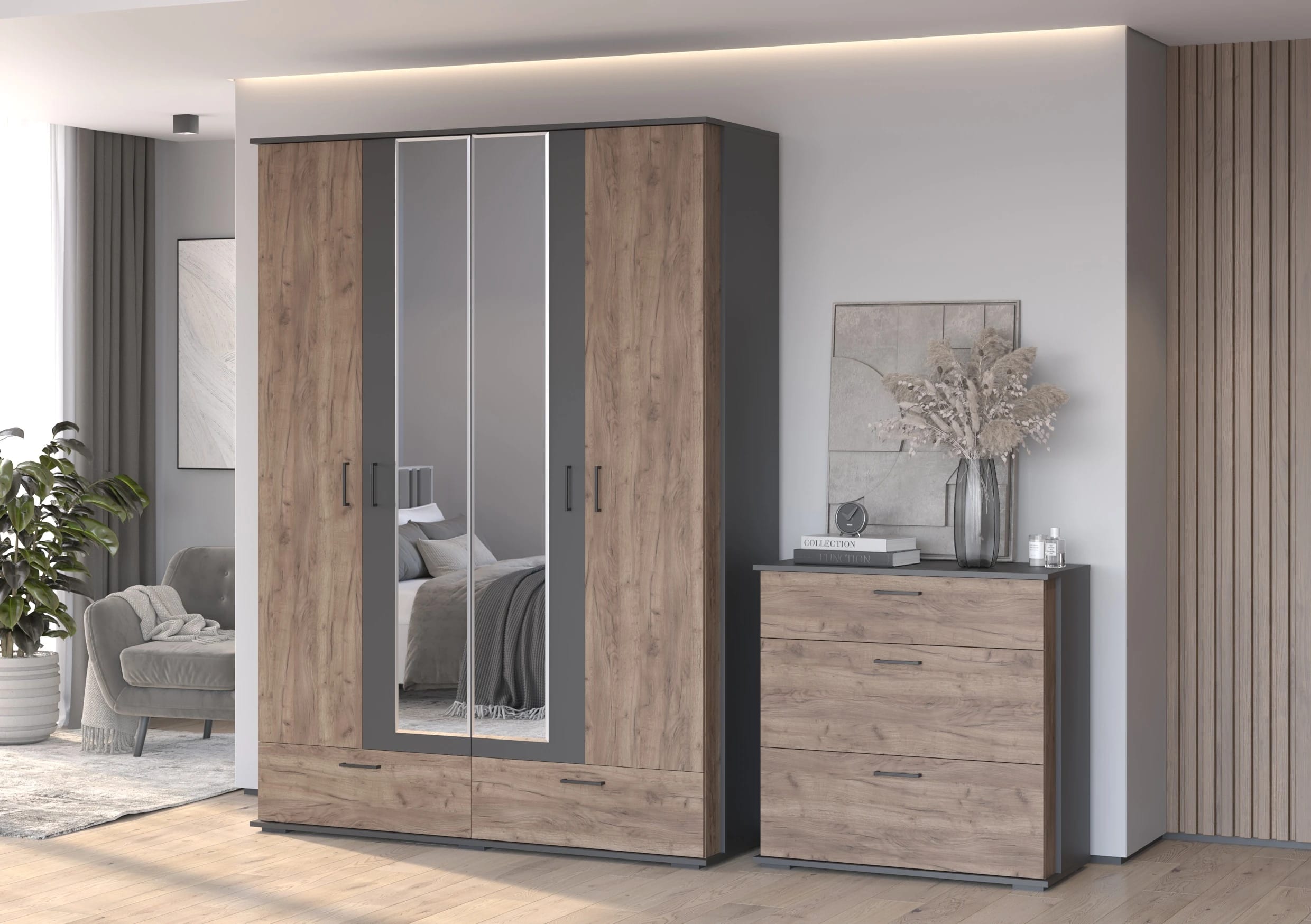 ДАЛЛАС (графит/дуб крафт табачный) - фото 2