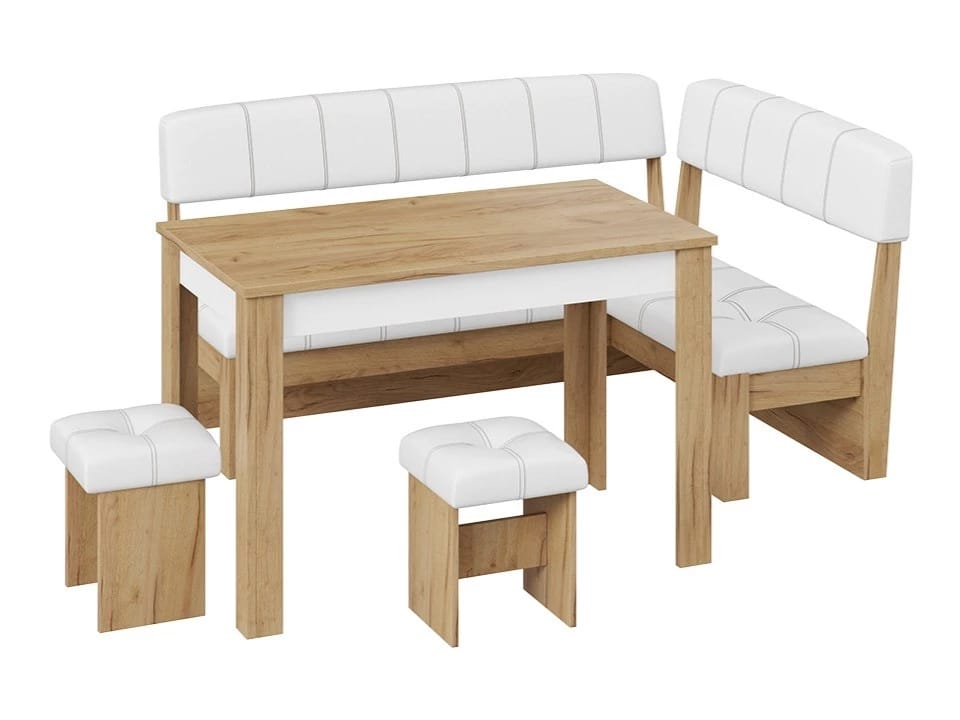 АЛЬФА (дуб крафт золотой/белый кожзам) - фото 3