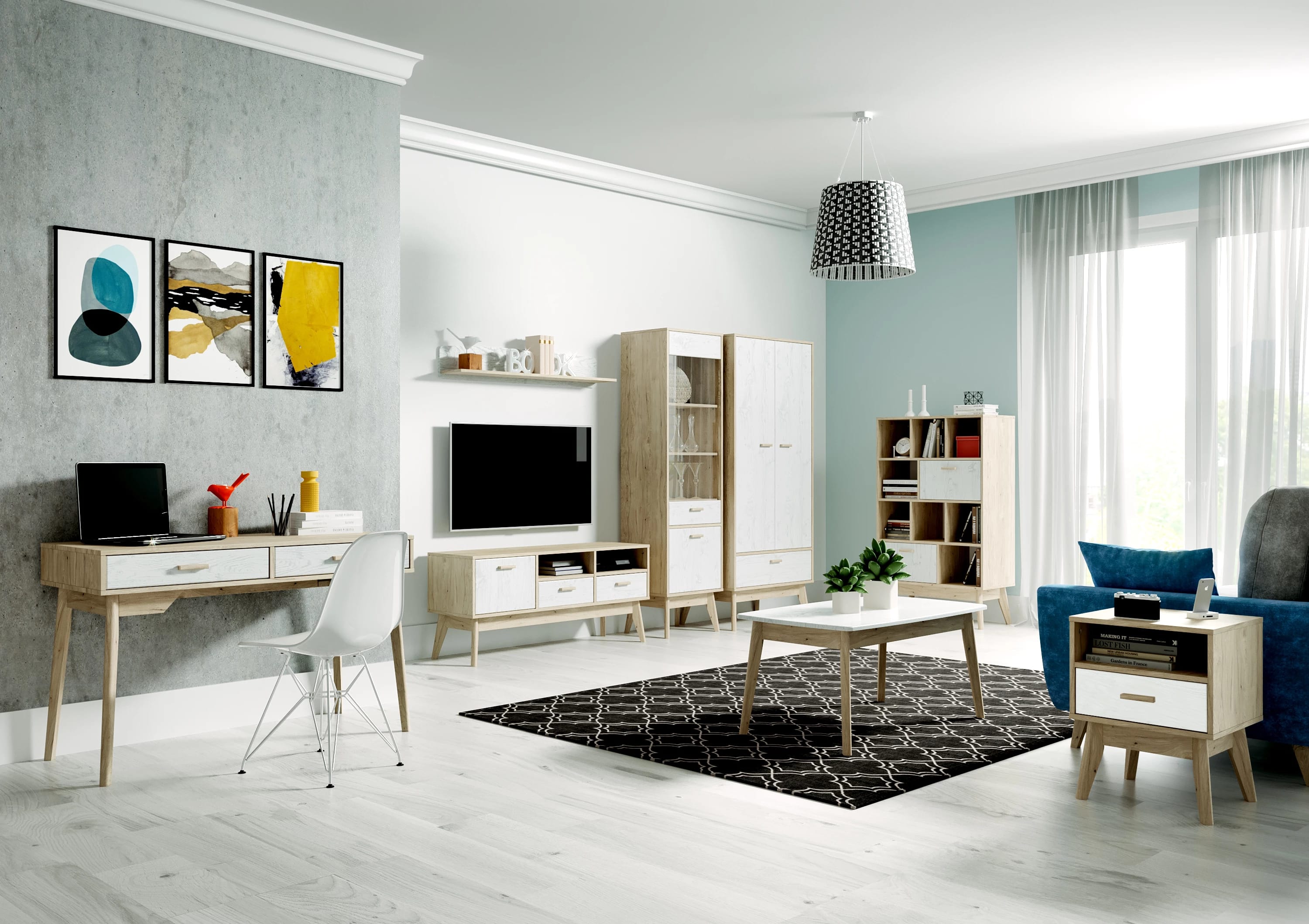 КАЛГАРИ (Дуб натуральный светлый / Белый матовый) - фото 3