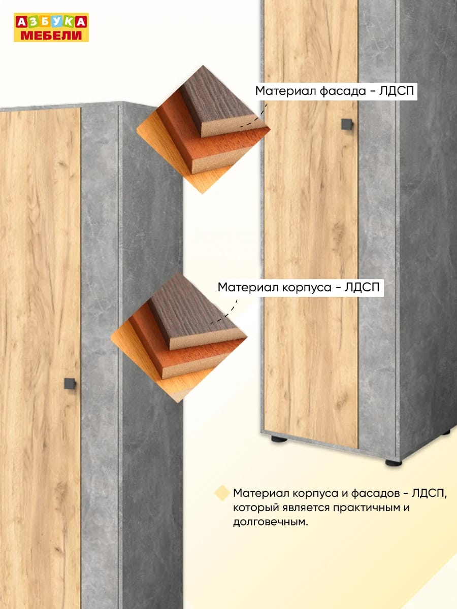 МИНИ ЛАЙТ (Дуб золотой крафт/ателье светлый (бетон)) - фото 3