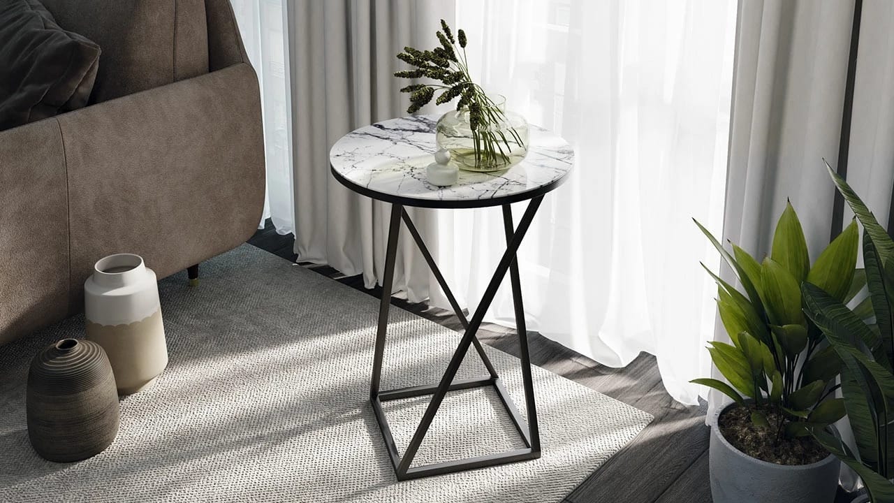 ДП 1-03-05 (чёрный/стекло с рисунком мрамор белый) - фото 4