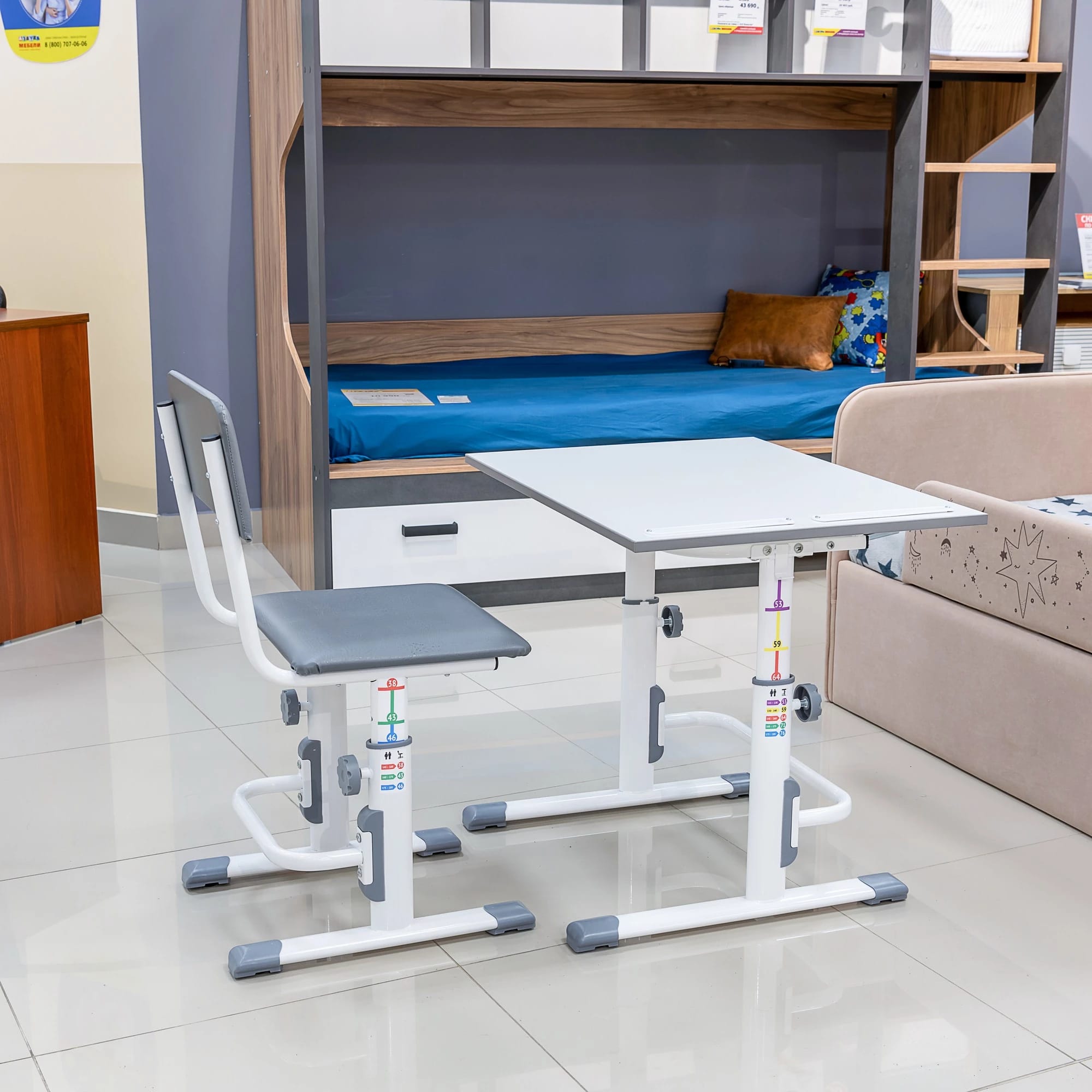 POLINI KIDS SIMPLE M1 750*550 (Белый-серый (арт.0001555.55)) - фото 7