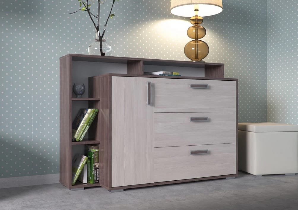 КОМОД С ДВЕРКОЙ И 3ЯЩ. (АРТ. 4-4423) (1320*430*935 ММ) (бодега темный/светлый) - фото 5