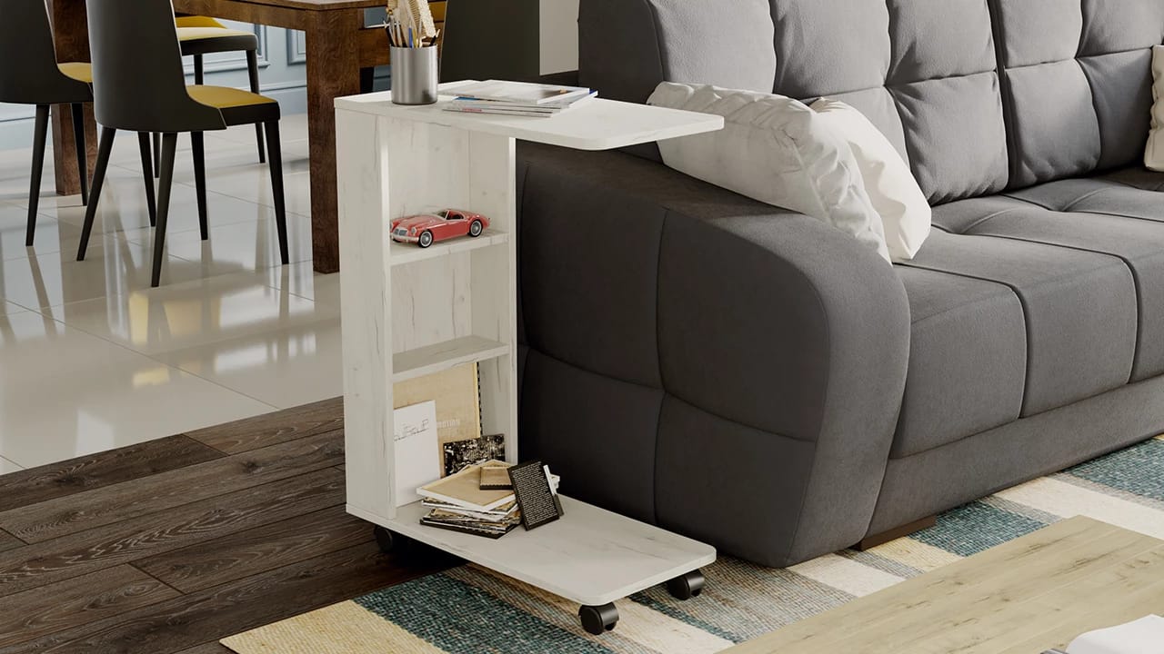 СТОЛ ЖУРНАЛЬНЫЙ (ТИП 14) (600*300*780 ММ) (дуб крафт белый) - фото 3