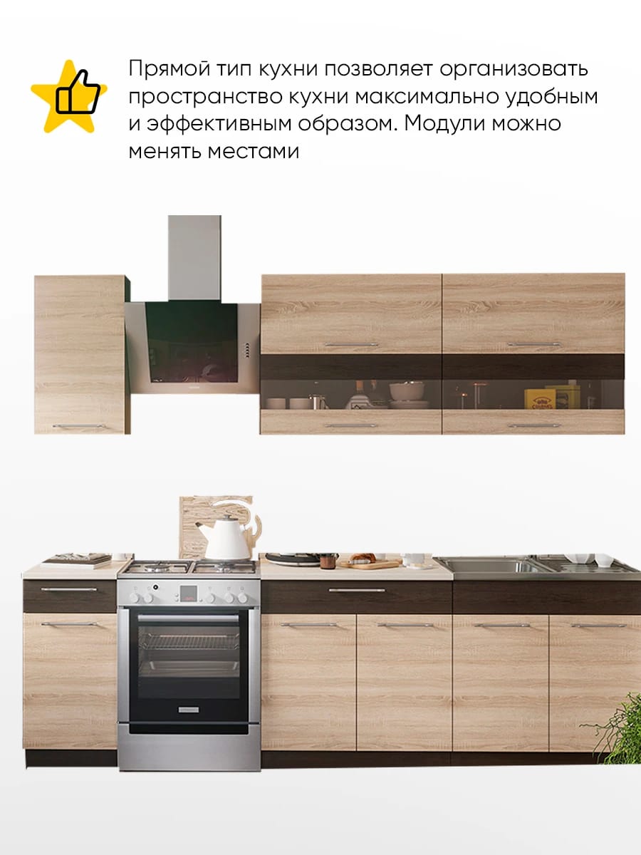 МАША (корпус Венге/фасад Дуб сонома/венге/столешница Антарес) - фото 2