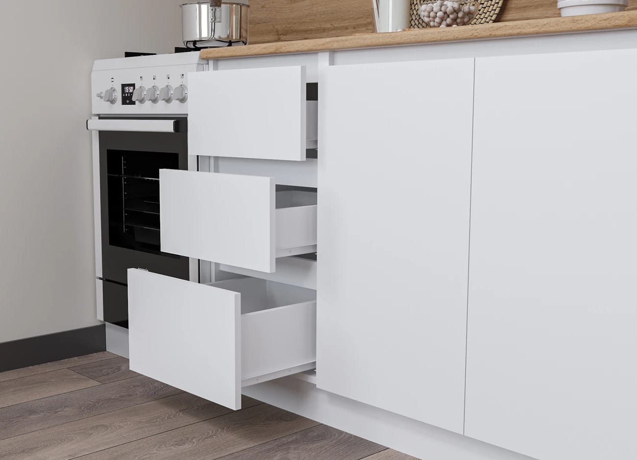 МОРИ (белый/столешница дуб вотан (800мм+400мм)) - фото 10