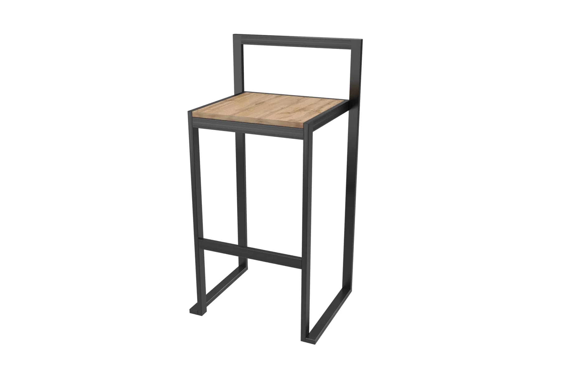 СТУЛ БАРНЫЙ (АРТ. СМ007.0) (МЕТАЛЛ Черный Муар (0009)/ЛДСП Дуб Вотан (0157))) - фото 1