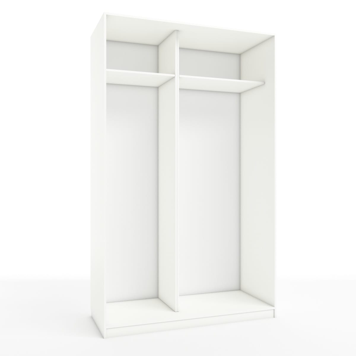 КОРПУС ШКАФА 1400*600*2300 ММ С АНТРЕСОЛЬНЫМИ ПОЛКАМИ (Корпус: БЕЛЫЙ шагрень, Наполнение: БЕЛЫЙ шагрень) - фото 1