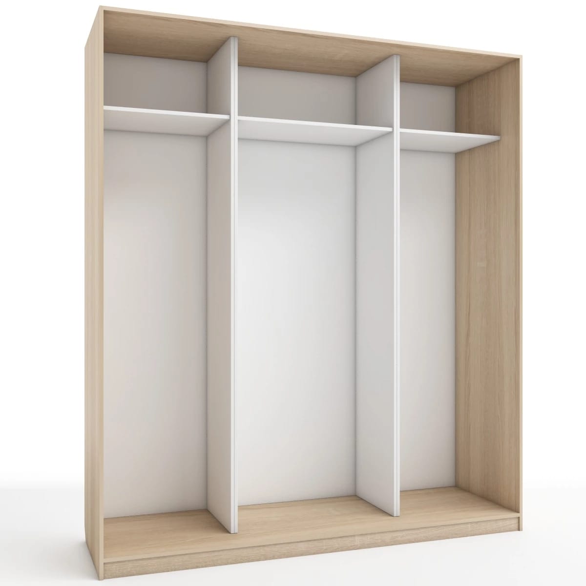 КОРПУС ШКАФА 2000*600*2300 ММ С АНТРЕСОЛЬНЫМИ ПОЛКАМИ (Корпус: ДУБ СОНОМА, Наполнение: БЕЛЫЙ шагрень) - фото 1