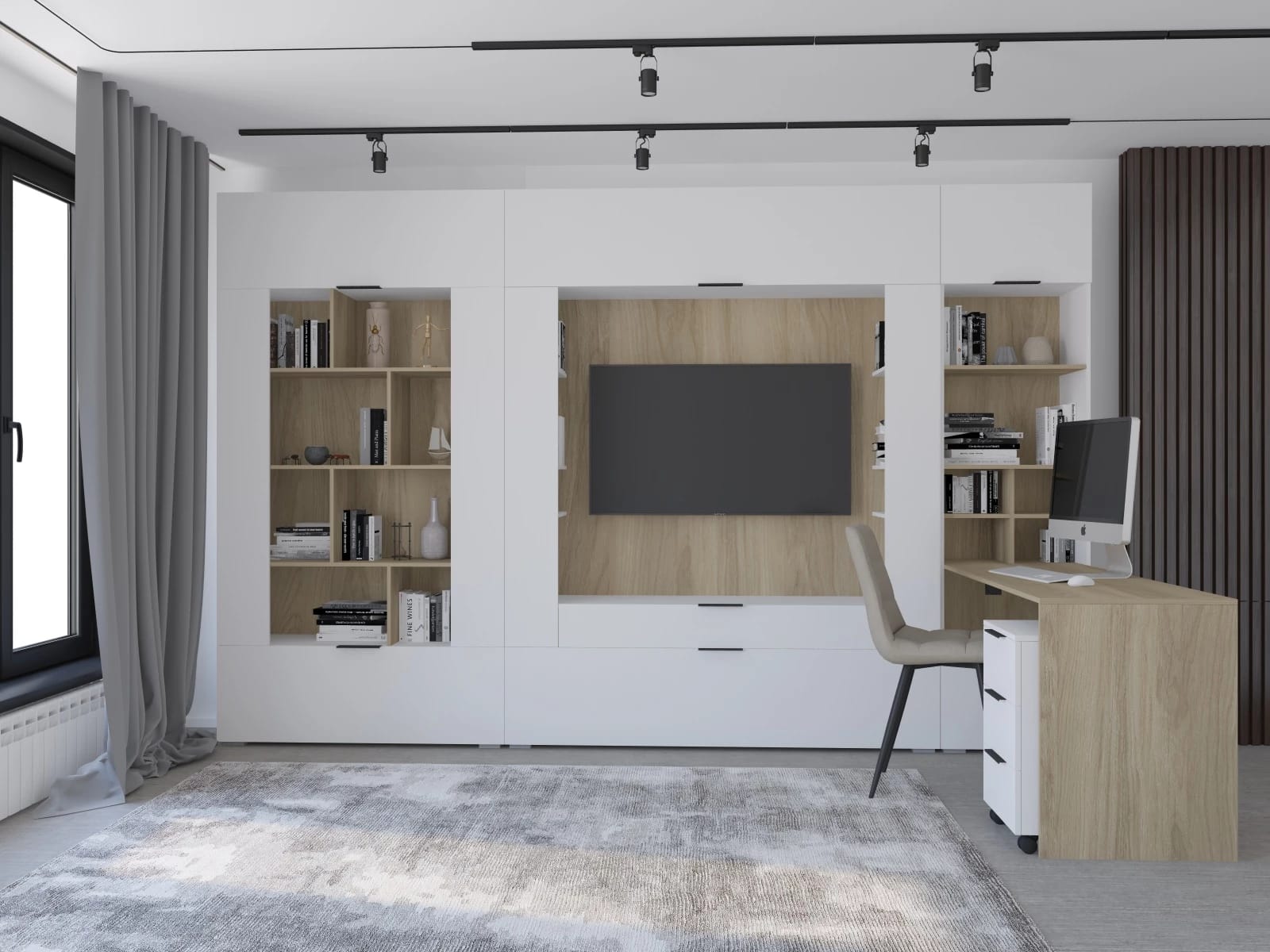 OSLO (белый шагрень/альберо, ручка СА-1, цвет - черный) - фото 2