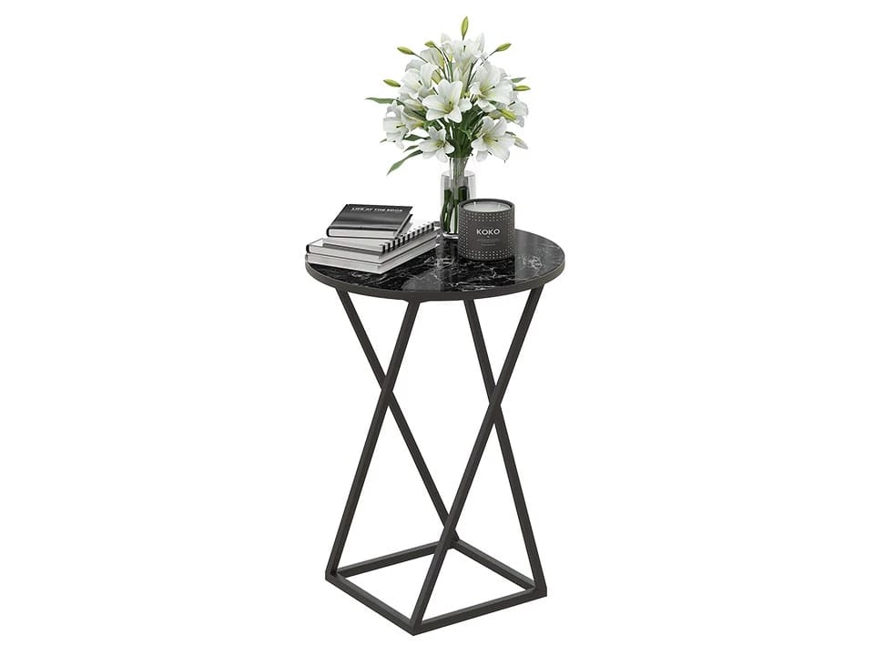 ДП 1-03-05 (чёрный/стекло с рисунком мрамор черный) - фото 1