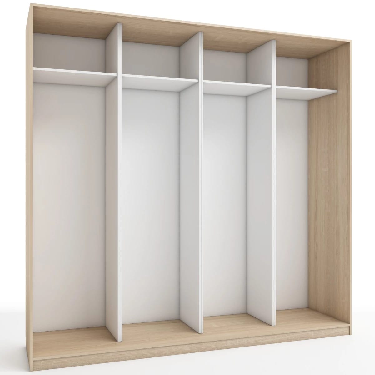 КОРПУС ШКАФА 2400*600*2300 ММ С АНТРЕСОЛЬНЫМИ ПОЛКАМИ (Корпус: ДУБ СОНОМА, Наполнение: БЕЛЫЙ шагрень) - фото 1