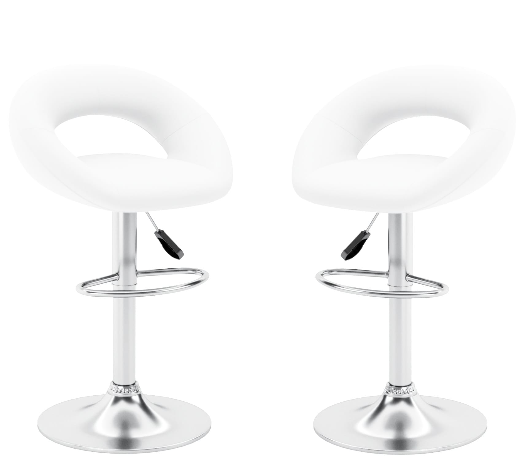 Стул барный (арт. ZS-603), опора ХРОМ (комплект 2 шт.) (PU белый (к/з белый)) - фото 1