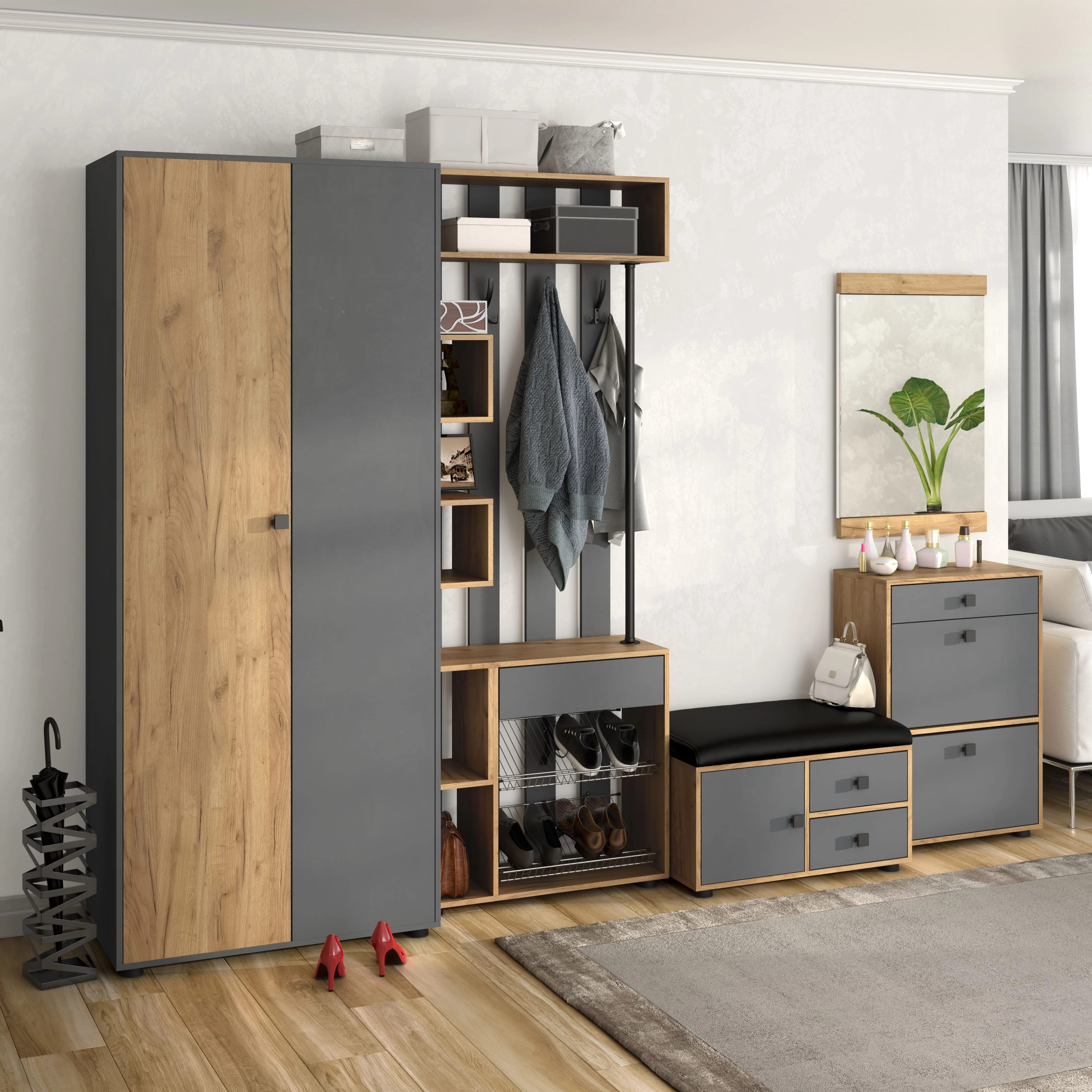 МИНИ (Дуб золотой крафт/серый графит) - фото 6