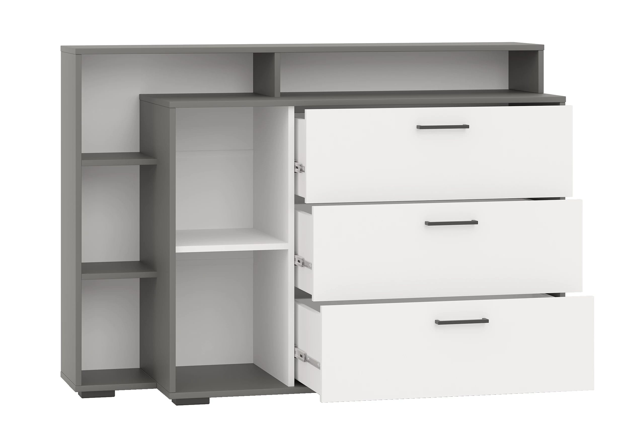 КОМОД С ДВЕРКОЙ И 3ЯЩ. (АРТ. 4-4423) (1320*430*935 ММ) (графит/белый) - фото 4