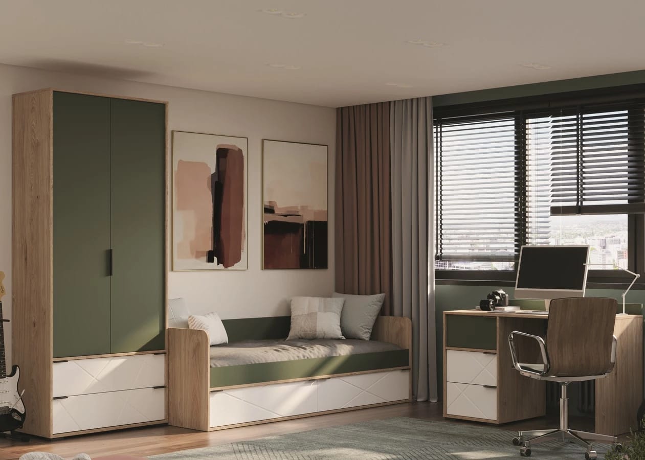 ЛЕО (Гикори джексон/Белый матовый/Дымчатый зеленый) - фото 10