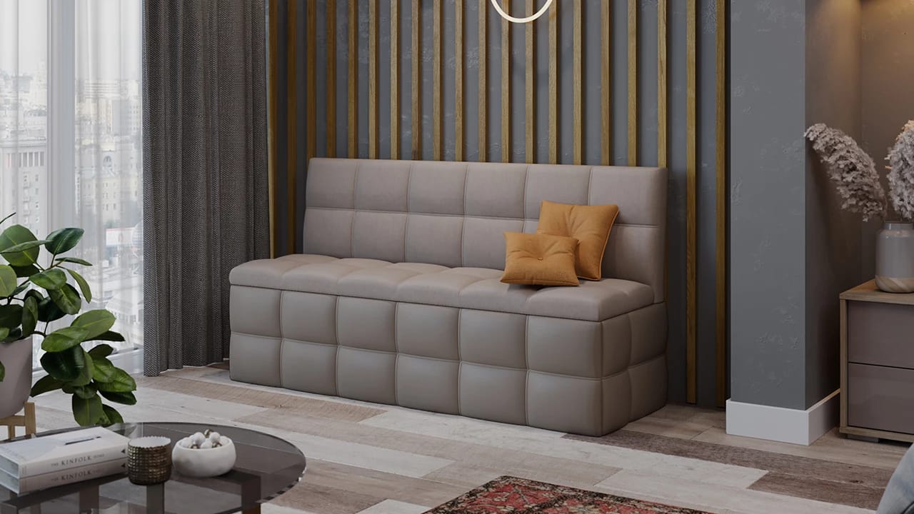 ДОМИНО (Кожзам светло-коричневый/Велюр мокко светлый) - фото 4