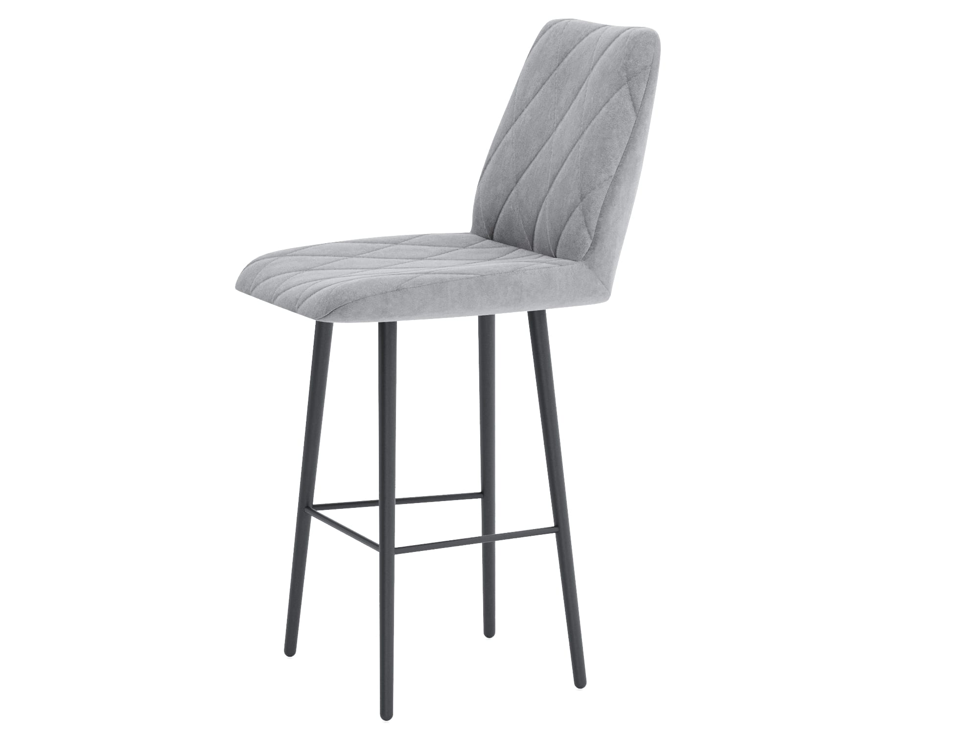 ОМЕГА (Сиденье (Текстиль велюр LEONARDO 14 (серый)/основание черная матовая (муар)) - фото 1