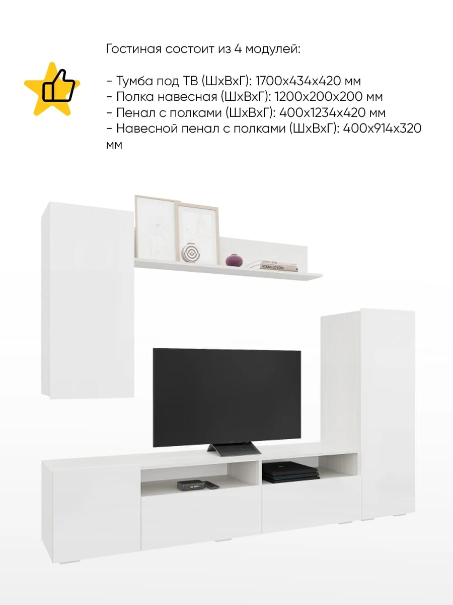 АННЕЛИ (белый/глянец белый) - фото 2