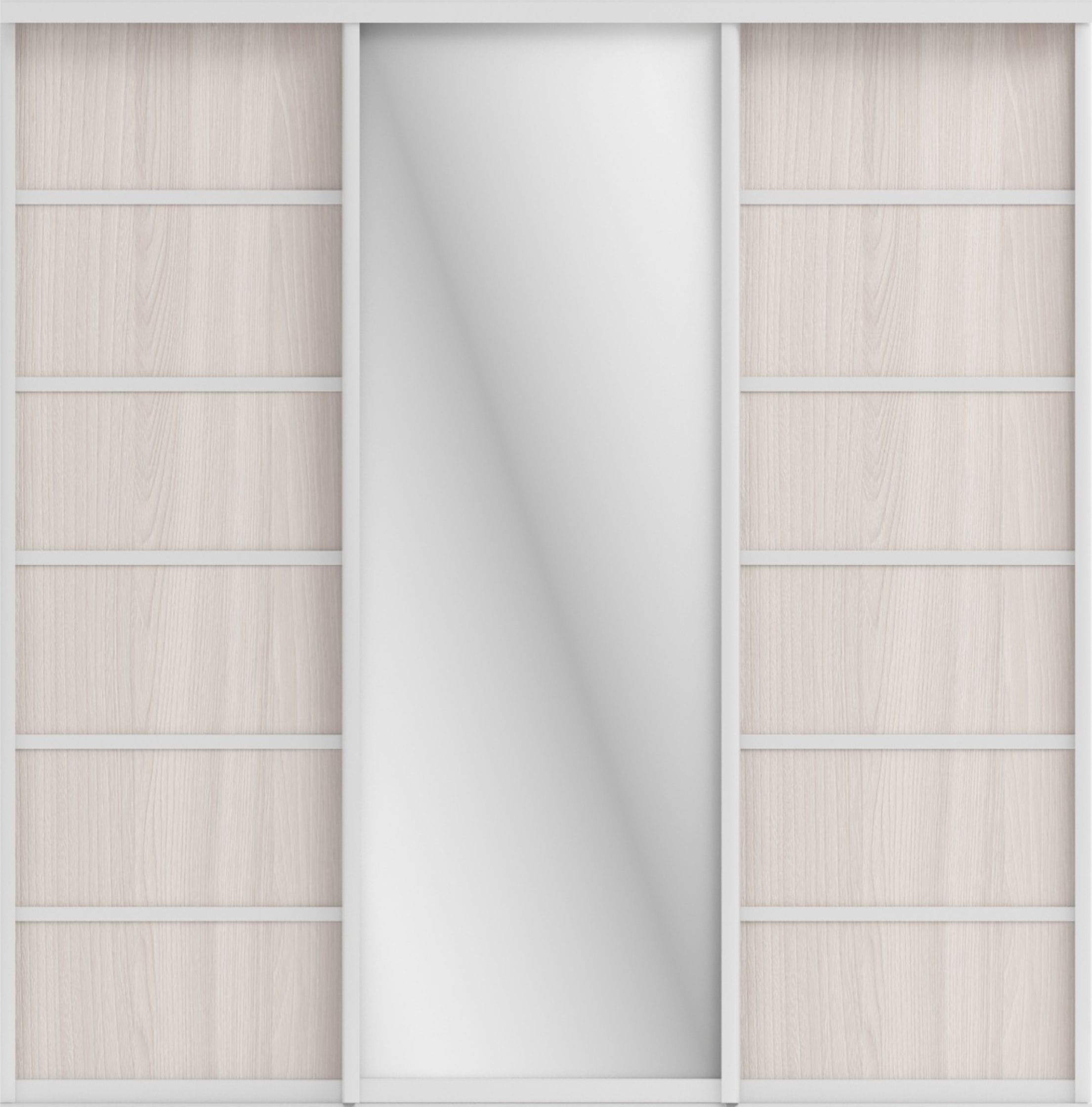 СТИВ (ЗЕРКАЛО/ЛДСП) (ясень светлый/хром) - фото 1