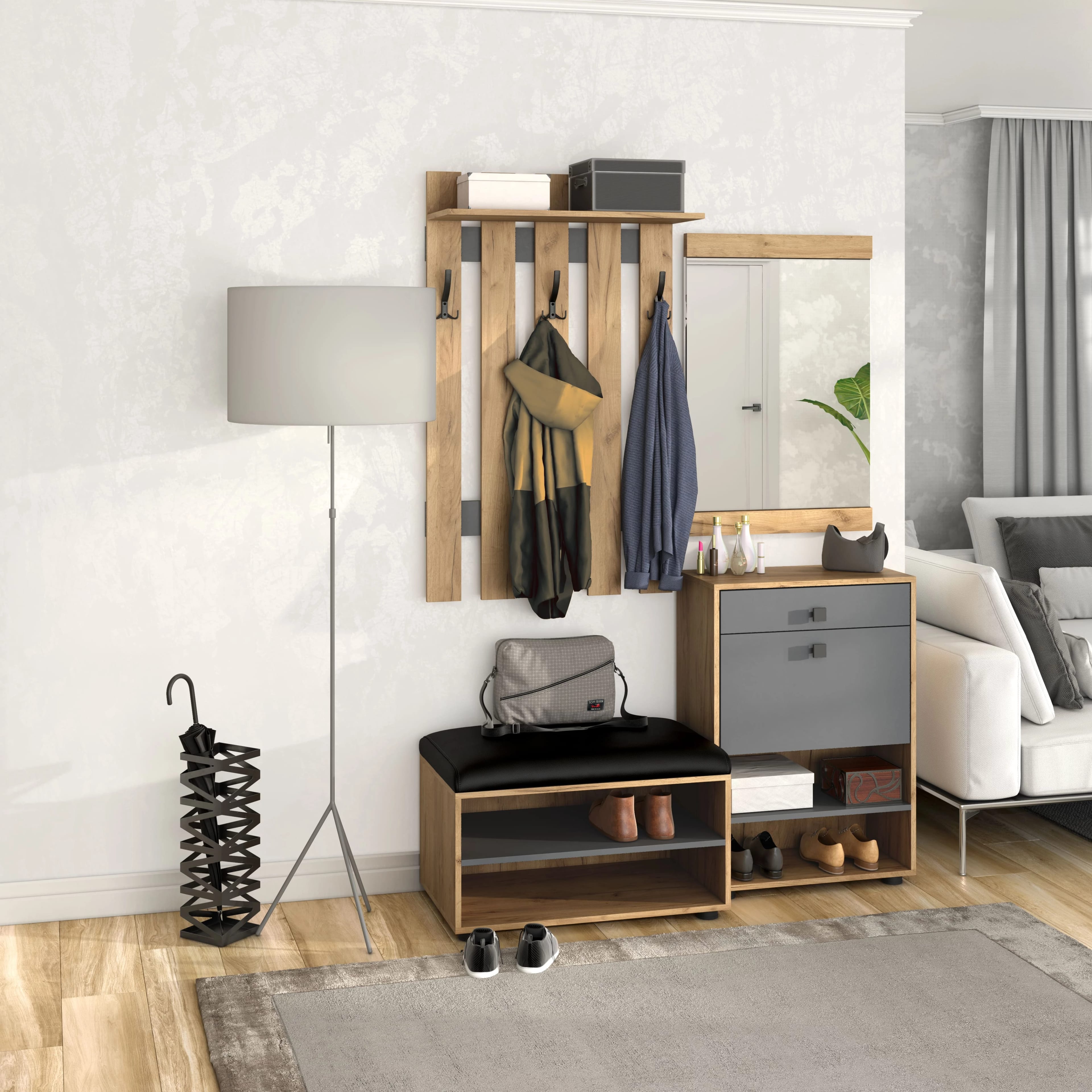 МИНИ (Дуб золотой крафт/серый графит) - фото 3