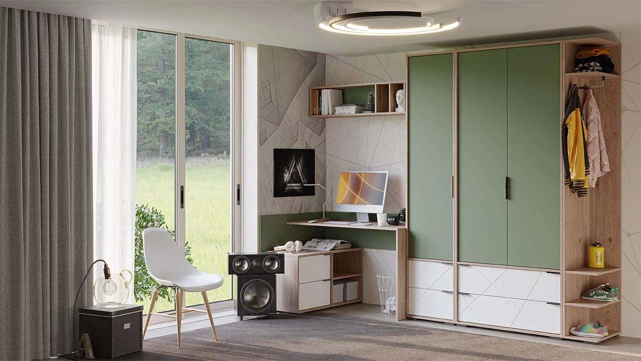 ЛЕО (Гикори джексон/Белый матовый/Дымчатый зеленый) - фото 9