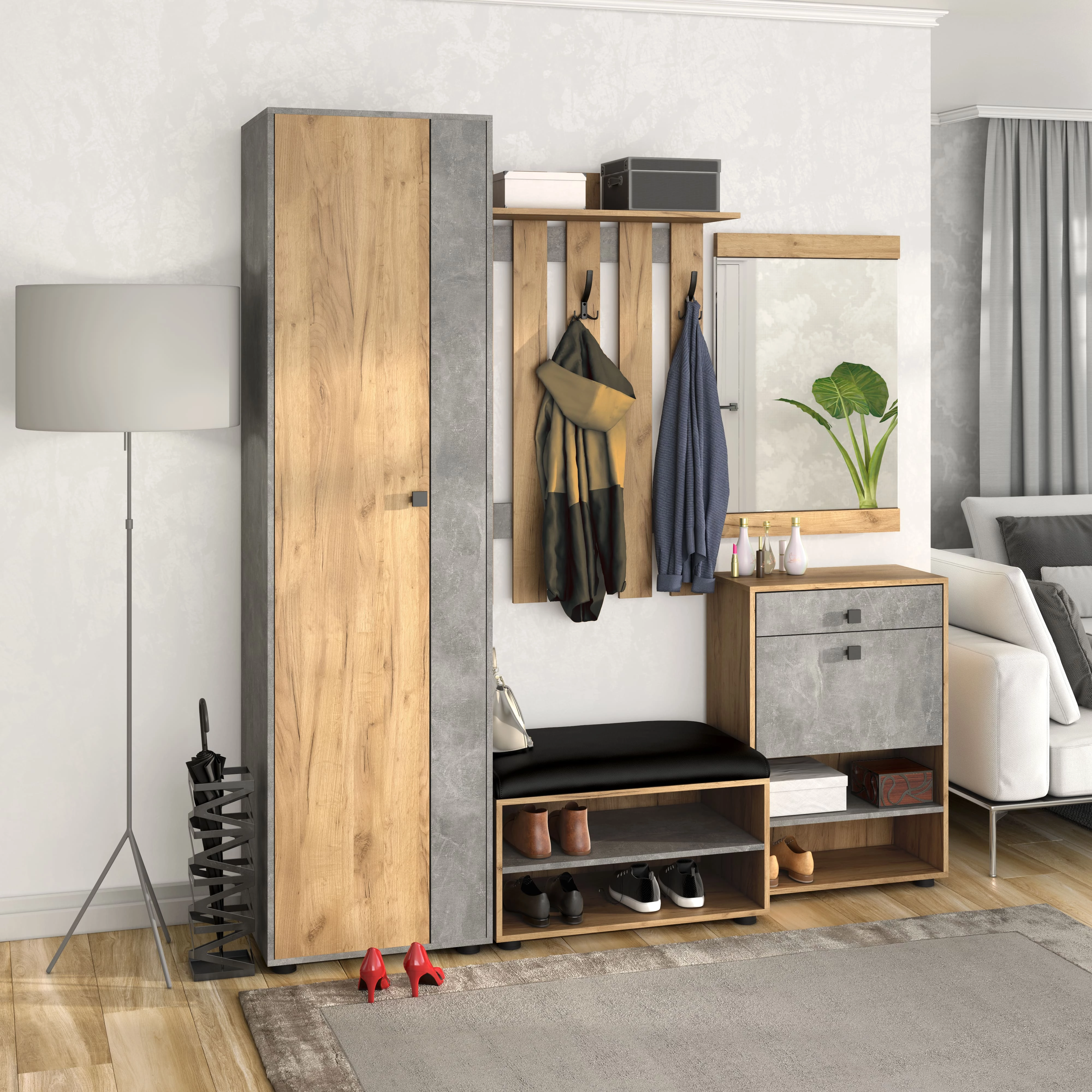 МИНИ ЛАЙТ (Дуб золотой крафт/ателье светлый (бетон)) - фото 5