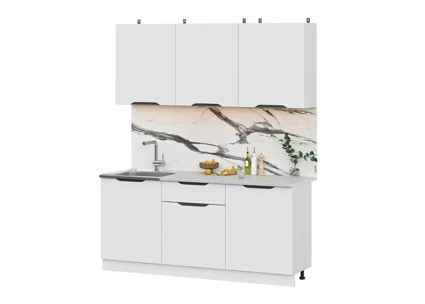 КАЙЛИ (белый/белый/столешница 26 мм ( 0.6м+0.6м), антарес) - фото 2