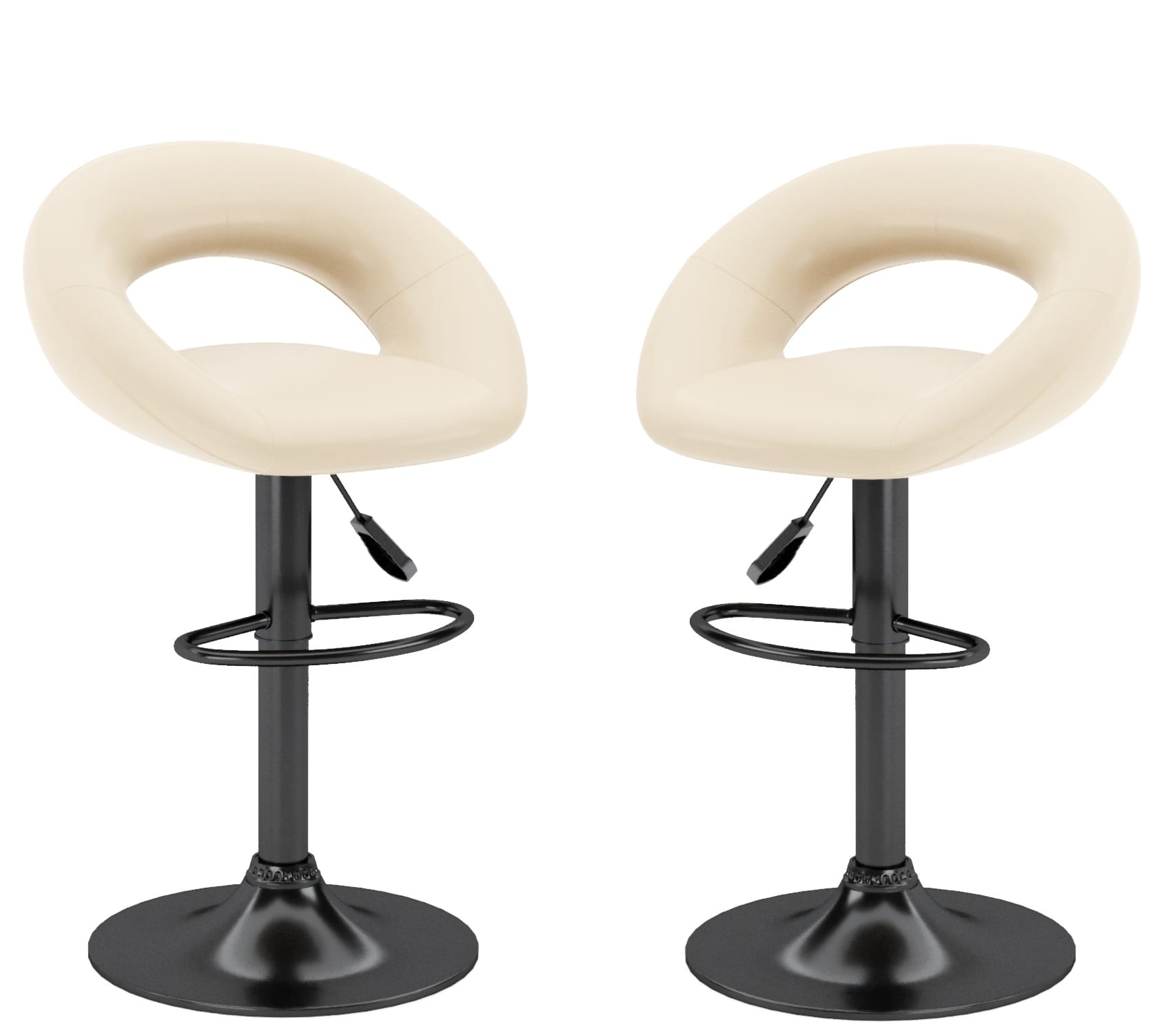 Стул барный (арт. ZS-603), опора ЧЕРНЫЙ (комплект 2 шт.) (Pu beige (к/з бежевый)) - фото 1