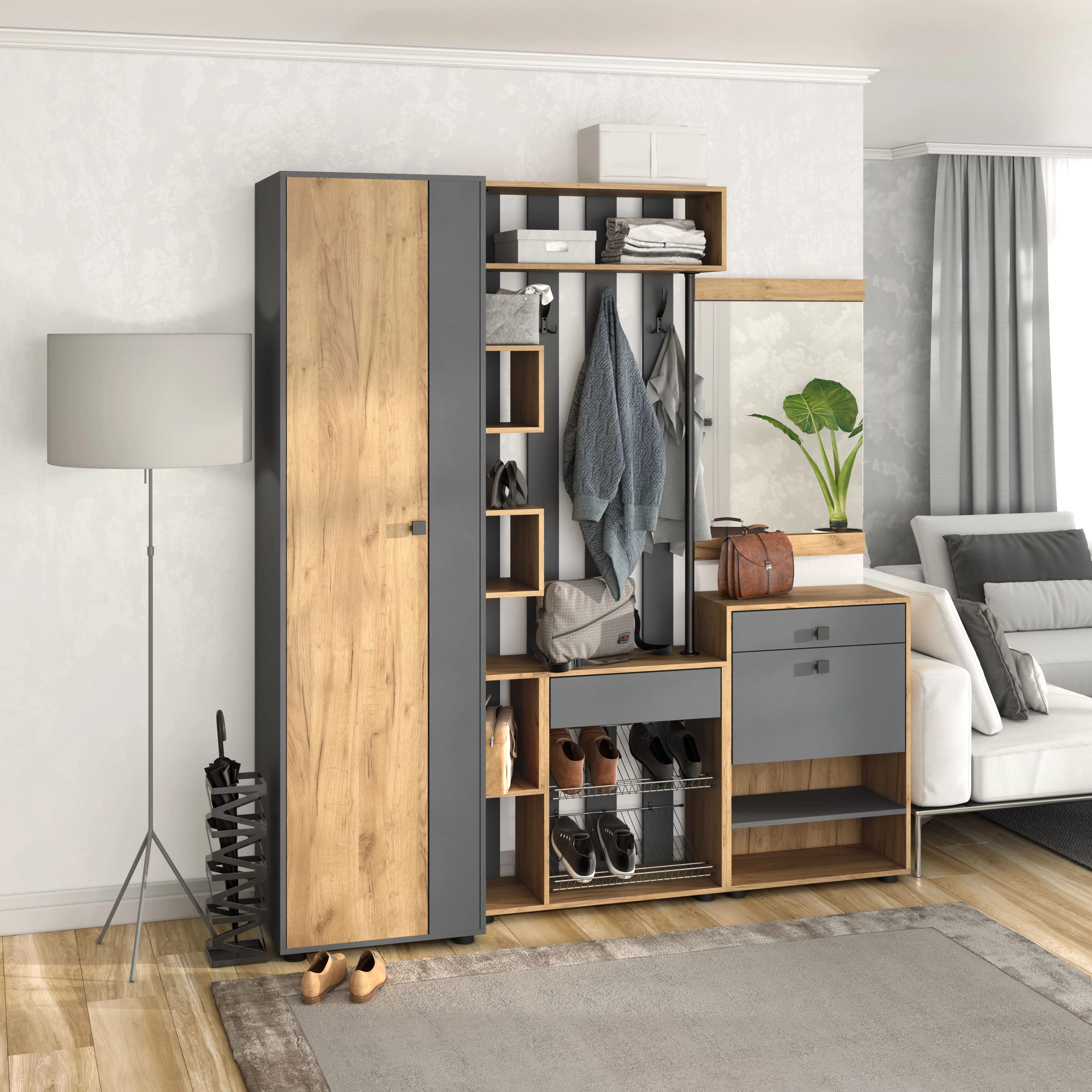 МИНИ (Дуб золотой крафт/серый графит) - фото 3