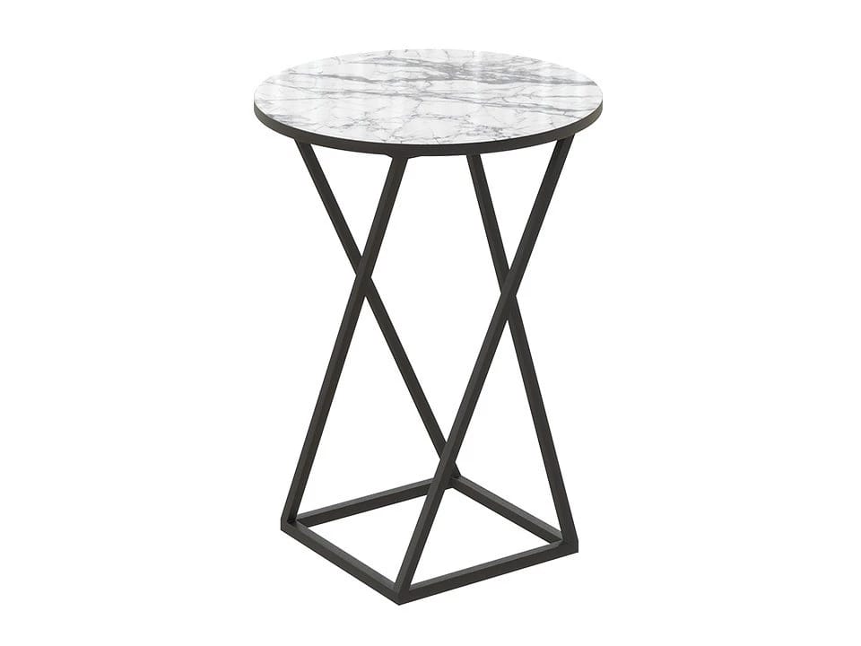 ДП 1-03-05 (чёрный/стекло с рисунком мрамор белый) - фото 2