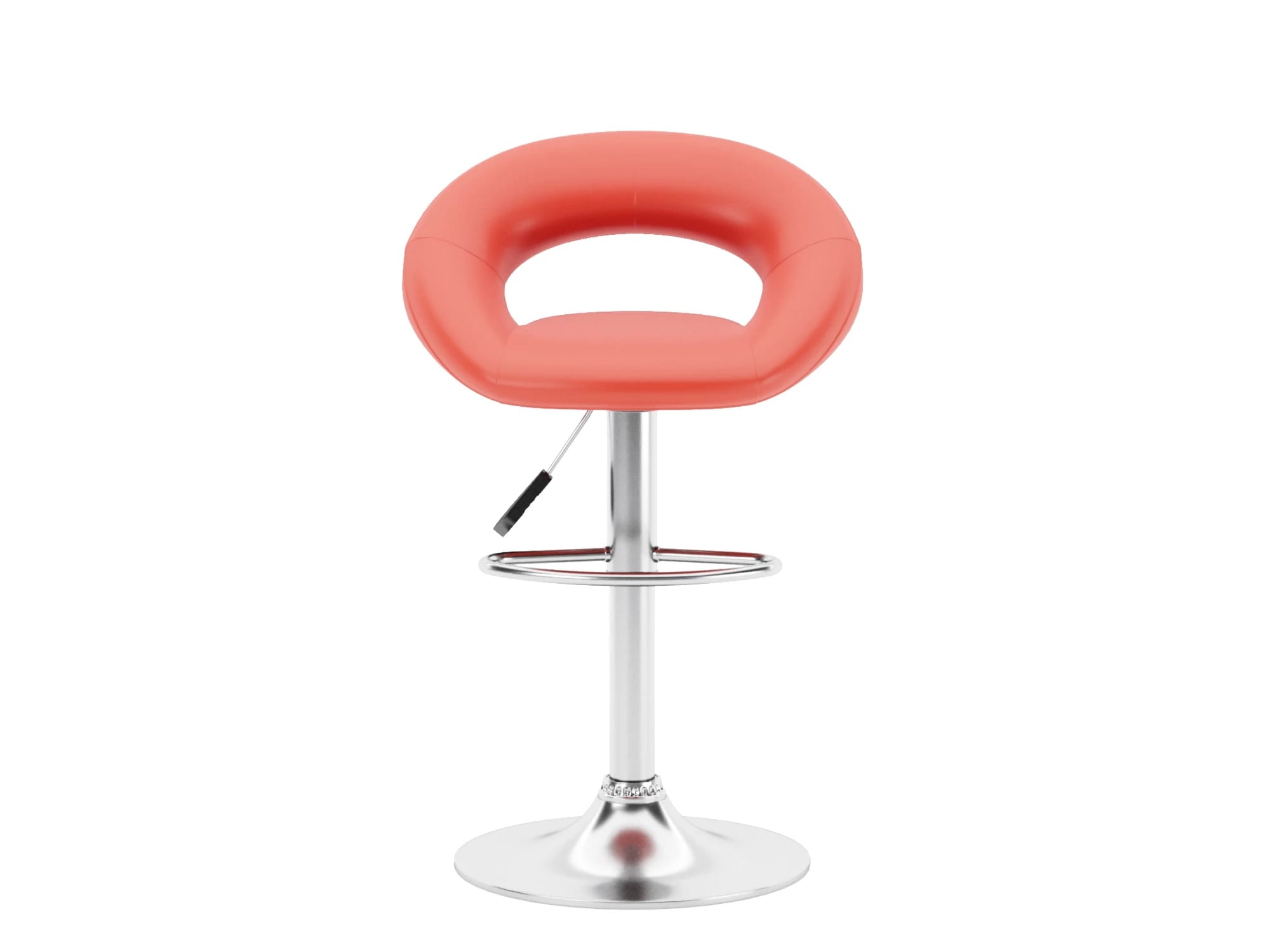 Стул барный (арт. ZS-603), опора ХРОМ (комплект 2 шт.) (PU red (к/з красн.)) - фото 5