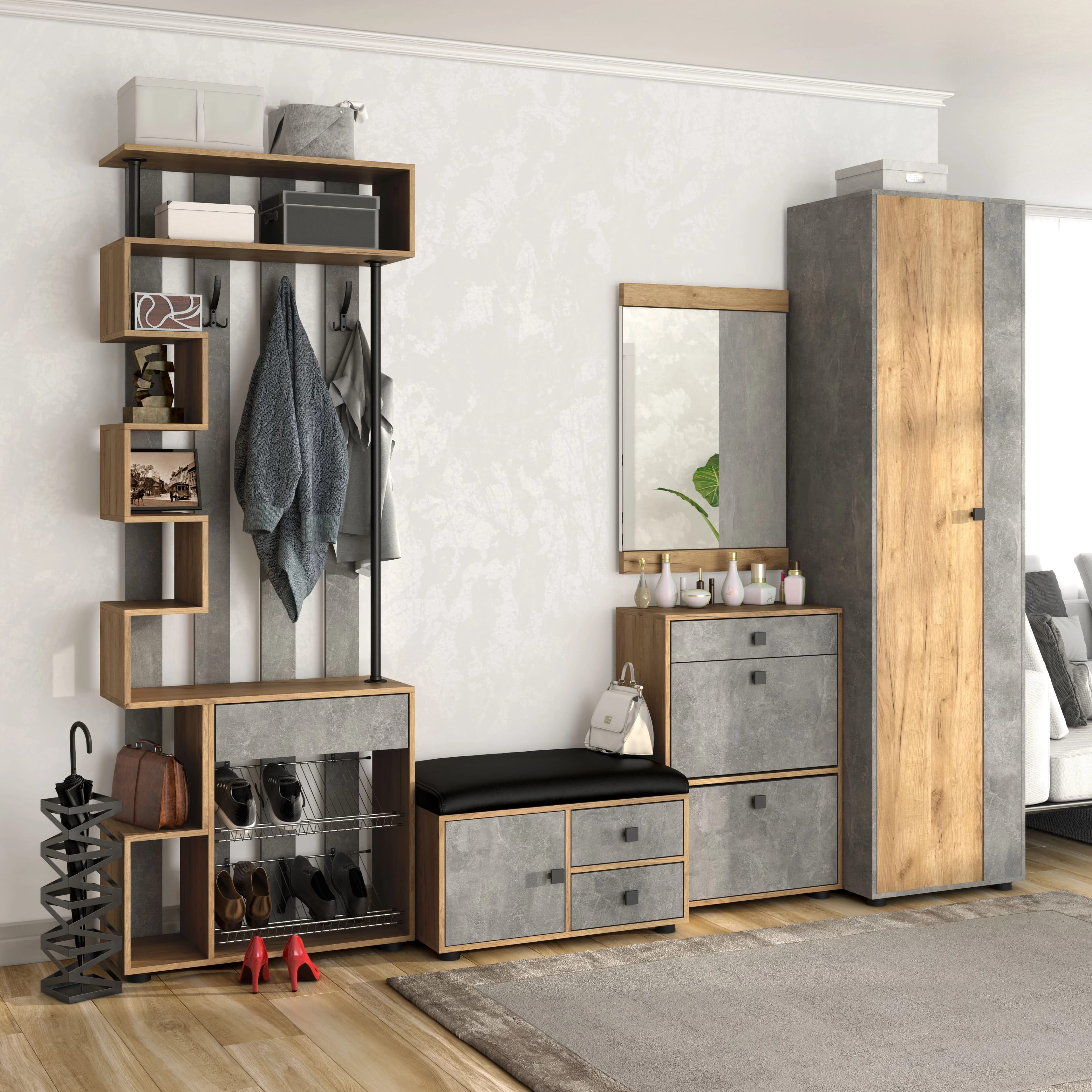 МИНИ ЛАЙТ (Дуб золотой крафт/ателье светлый (бетон)) - фото 6