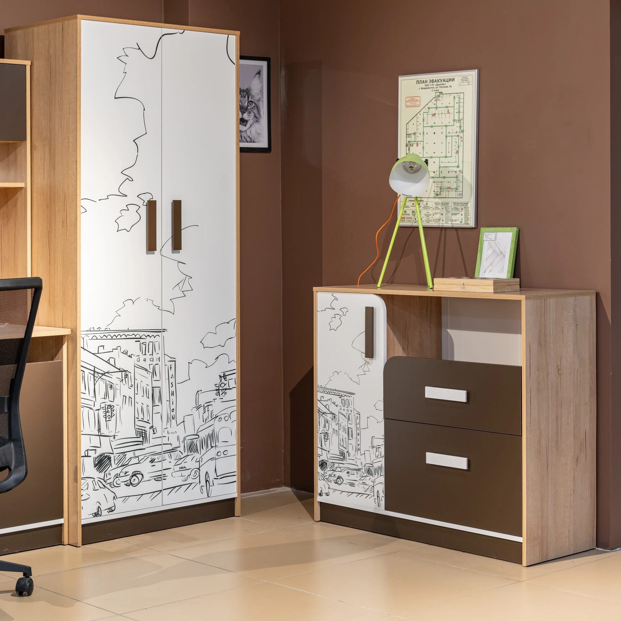 АРАБИКА (дуб ривьера/белый - коричневый (арабика)) - фото 2